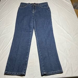 Gloria Vanderbilt Amanda Straight Leg Blue Denim Jeans Womens Size 6P Short